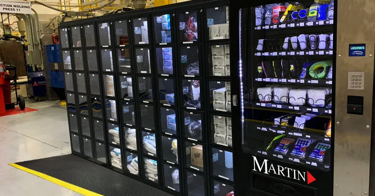 martin supply industrial vending machine in customer plant