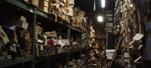 messy industrial storeroom