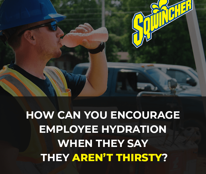 How can you encourage employee hydration when they say they aren’t thirsty?