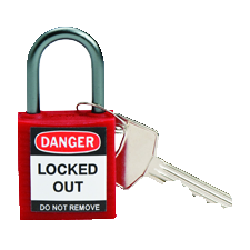 Danger lock with key
