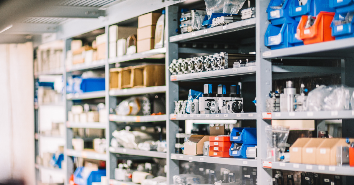 Organized industrial storeroom