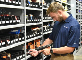 martin employee with scanner in integrated storeroom