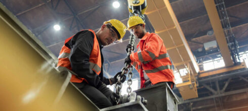 safety workers at height wearing fall protection ppe