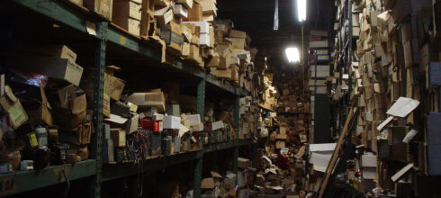 messy industrial storeroom